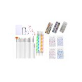 Fontenay Jel Tırnak Nail Art Stamper Dotkalem Charmset Stickerset Set Çok Renkli
