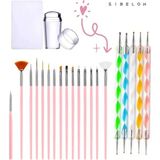 Fontenay Jel Tırnak Nail Art Tırnaksüsleme Makyaj Için Boyama Fırça Seti French Stamper Dotkalem Set