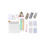 Fontenay Jeltırnaknailart Stamper Dotkalem Toztemizlemefırça Charmset Stickerset Tırnakşeritbant Set Pembe