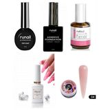 Fontenay Kalıcı Oje Set 2 ( Runail Top + Base Coat + Primer 15ML) + Blooming Jel 15ML + Hamur Jeli 15ML Nude