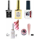Fontenay Kalıcı Oje Set 2 ( Top + Base Coat 15ML+ Primer 12ML) + Blooming Jel 15ML + Hamur Jeli 15ML Nude