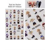 Fontenay Labubu Tırnak Sticker Protez Tırnak Kalıcı Oje Süsleme, Nail Art Sticker 5D451