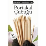 Fontenay Portakal Çubuğu 50'li Set – Ahşap Tırnak Eti Itici Manikür Pedikür Seti