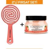 Fontenay Profesyonel 3 Boyutlu Saç Fırçası + Face & Body Peeling Scrub Yüz Maskesi Çilek 350 ml 2'li Set