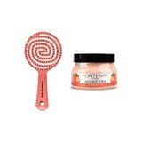 Fontenay Profesyonel 3 Boyutlu Saç Fırçası +Face&Body Peeling Scrub Yüz Maskesi Çilek 350Ml 2'Li Set Pembe