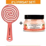 Fontenay Profesyonel 3 Boyutlu Saç Fırçası +Face&Body Peeling Scrub Yüz Maskesi Çilek 350ml 2'Li Set