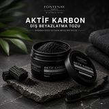 Fontenay Profesyonel Aktif Karbon Diş Beyazlatıcı Toz 50 gr Doğal Diş Temizleme - Siyah