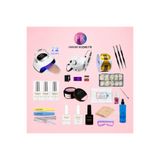 Fontenay Profesyonel Protez Tırnak Başlangıç Seti – UV/LED Lamba, Freze Mak., Builder Jel &Tam Nail Art Malze