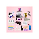 Fontenay Profesyonel Protez Tırnak Başlangıç Seti – UV/LED Lamba, Freze Mak., Builder Jel &Tam Nail Art Malze