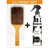 Fontenay Profesyonel Saç Açma Fırçası 119 Paddle Brush + Milk Therapy Fön Sütü 400 Ml 2'Li Set