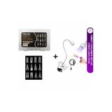 Fontenay Protez Tırnak Tips Üst Form Jel Tips 12 Farklı Model, UV LED Kurutucu Lamba Masa Sabitlemeli Set, Beyaz