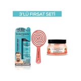 Fontenay Pudra Toz Wax Mavi 20gr + 3 Boyutlu Saç Fırçası + Face And Body Scrub Çilekli 350ml 3'lüset