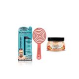 Fontenay Pudra Toz Wax Mavi 20Gr + 3 Boyutlu Saç Fırçası+ Face And Body Scrub Şeftali 350Ml 3'Lüset Pembe