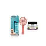 Fontenay Pudra Toz Wax Mavi 20Gr + 3 Boyutlu Saç Fırçası+ Faceand Body Scrub Böğürtlen 350Ml 3'Lüset Pembe