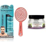 Fontenay Pudra Toz Wax Mavi 20GR + 3 Boyutlu Saç Fırçası+ Faceand Body Scrub Böğürtlen 350ML - Çok Renkli - Genel