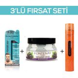 Fontenay Pudra Toz Wax Mavi 20GR + Face And Body Scrub Böğürtlen 350ML +Saç Spreyi 400ML 3'lü Set