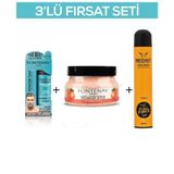 Fontenay Pudra Toz Wax Mavi 20GR + Face And Body Scrub Çilekli 350ML +Saç Spreyi 400ML 2 3'lü Set
