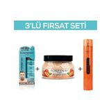 Fontenay Pudra Toz Wax Mavi 20gr + Face And Body Scrub Şeftali 350ml +saç Spreyi 400ml 3'lü Set