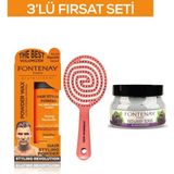 Fontenay Pudra Toz Wax Turuncu 20 gr + 3 Boyutlu Saç Fırçası + Faceandbody Scrub Böğürtlen 350 ml 3'lü Set