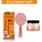 Fontenay Pudra Toz Wax Turuncu 20 gr + 3 Boyutlu Saç Fırçası + Faceandbody Scrub Çilekli 350 ml 3'lü Set