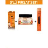 Fontenay Pudra Toz Wax Turuncu 20 gr + Face And Body Scrub Şeftali 350 ml + Saç Spreyi 400 ml 3'lü Set