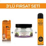 Fontenay Pudra Toz Wax Turuncu 20 gr + Faceandbody Scrub Böğürtlen 350 ml+ Saç Spreyi 2 400 ml 3'lü Set