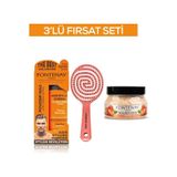 Fontenay Pudra Toz Wax Turuncu 20gr + 3 Boyutlu Saç Fırçası+ Faceandbody Scrub Şeftali 350ml 3'lüset