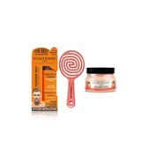 Fontenay Pudra Toz Wax Turuncu 20Gr+ 3 Boyutlu Saç Fırçası+Faceandbody Scrub Çilekli 350Ml 3'Lüset Pembe