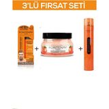 Fontenay Pudra Toz Wax Turuncu 20GR + Face And Body Scrub Çilekli 350ML + Saç Spreyi 400ML 3'lü Set