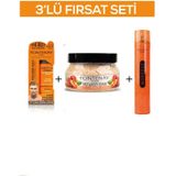 Fontenay Pudra Toz Wax Turuncu 20GR + Face And Body Scrub Şeftali 350ML + Saç Spreyi 400ML 3'lü Set