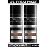 Fontenay Saç Dolgunlaştırıcı Keratin Fibers Açık Kahve Topik Saç Tozu 50gr X2