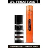 Fontenay Saç Dolgunlaştırıcı Keratin Fibers Koyu Kahve Topik Saç Tozu 50Gr + Saç Spreyi 400Ml 2'Li S Renkli