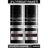 Fontenay Saç Dolgunlaştırıcı Keratin Fibers Koyu Kahve Topik Saç Tozu 50Gr X2 Renkli