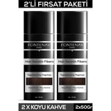 Fontenay Saç Dolgunlaştırıcı Keratin Fibers Koyu Kahve Topik Saç Tozu 50gr X2