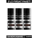 Fontenay Saç Dolgunlaştırıcı Keratin Fibers Koyu Kahve Topik Saç Tozu 50gr X3
