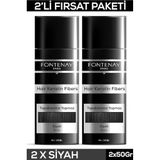 Fontenay Saç Dolgunlaştırıcı Keratin Fibers Siyah Topik Saç Tozu 50Gr X2 Renkli