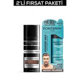 Fontenay Saç Dolgunlaştırıcı Keratinfibers Açık Kahve Topik Saç Tozu 50GR+MATT Effect Toz Wax 2'li Set