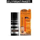 Fontenay Saç Dolgunlaştırıcı Keratinfibers Orta Kahve Topik Saç Tozu 50GR+ULTRA Strong Toz Wax 2'li Set