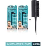 Fontenay Saç Şekillendirici Pudra Toz Wax Mat Effect Mavı 20GR X2 + 3043 Krepe Tarak'ı 2'li Set