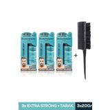 Fontenay Saç Şekillendirici Pudra Toz Wax Mat Effect Mavı 20gr X3 + Profesyonel Topuz Fırçası Krepe 3043 4'lü Set