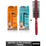 Fontenay Saç Şekillendirici Pudra Toz Wax Mat Effect ve Ultra Strong 20GR + 1016 Tarak'ı 3'lü Set