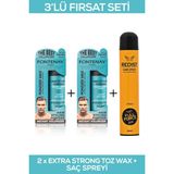 Fontenay Saç Şekillendirici Pudra Toz Wax Matt Effect Mavi 20GR X2 + 400ML Saç Spreyi 3'lü Set 2