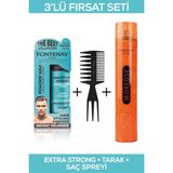 Fontenay Saç Şekillendirici Pudra Toz Wax Matt Effect + Şekil Tarağı + 400ml Saç Spreyi 3'Lü Set - 1