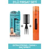 Fontenay Saç Şekillendirici Pudra Toz Wax Matt Effect + Şekil Tarağı + 400ML Saç Spreyi 3'lü Set