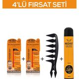 Fontenay Saç Şekillendirici Pudra Toz Wax Ultra Strong + Şekil Tarak'ı 2 + Saç Spreyi 400ML 4'lü Set