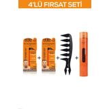Fontenay Saç Şekillendirici Pudra Toz Wax Ultra Strong + Şekil Tarak'ı + Saç Spreyi 400ML 4'lü Se