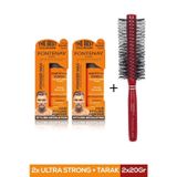 Fontenay Saç Şekillendirici Pudra Toz Wax Ultra Strong Turuncu 20 gr x 2 + 1016 Tarak'ı 3'lü Set Fn-34