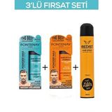 Fontenay Saç Şekillendirici Pudra Toz Wax Ultra Strong Turuncu 20GR + Matt Effect Mavi 20 gr + 400ML Saç Spreyi 2 3'lü Set