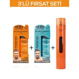 Fontenay Saç Şekillendirici Pudra Toz Wax Ultra Strong Turuncu 20GR + Matt Effect Mavi 20 gr + 400ML Saç Spreyi 3'lü Set