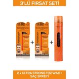 Fontenay Saç Şekillendirici Pudra Toz Wax Ultra Strong Turuncu 20gr X2 + 400ml Saç Spreyi 3'Lü Set - 1